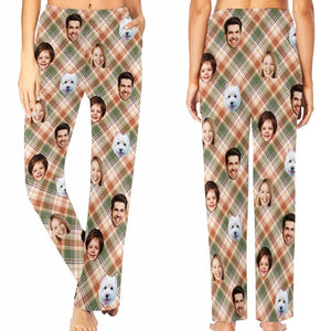 Custom Pajamas Pants Family: Customized Pajama with Face and Dog, Personalized PJs, Christmas Trousers