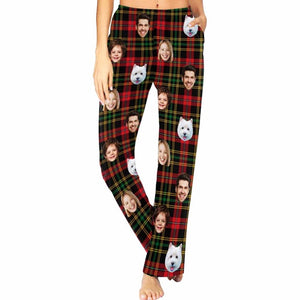 Custom Pajamas Pants Family: Customized Pajama with Face and Dog, Personalized PJs, Christmas Trousers