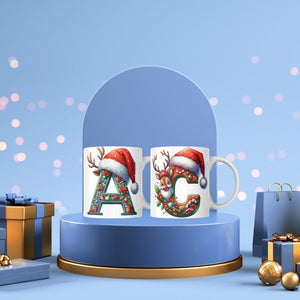 Christmas Mug Designs: Alpha Doodle A-Z Letters, Christmas Gift, Gift For Kid, Son, Daughter, Mom, Dad, Grandma, Grandpa