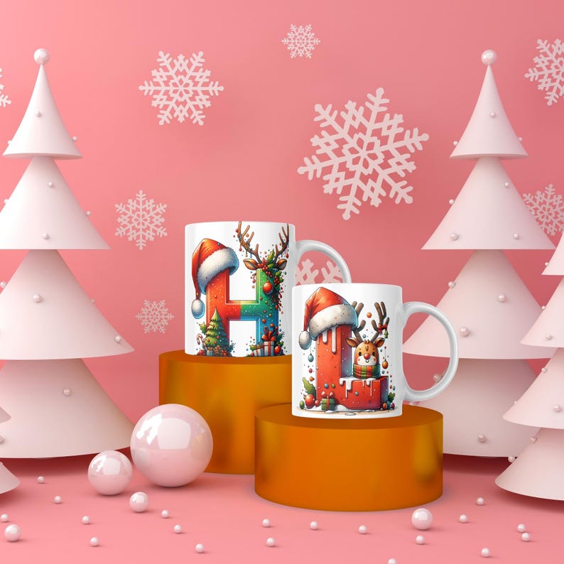 Christmas Mug Designs: Alpha Doodle A-Z Letters, Christmas Gift, Gift For Kid, Son, Daughter, Mom, Dad, Grandma, Grandpa