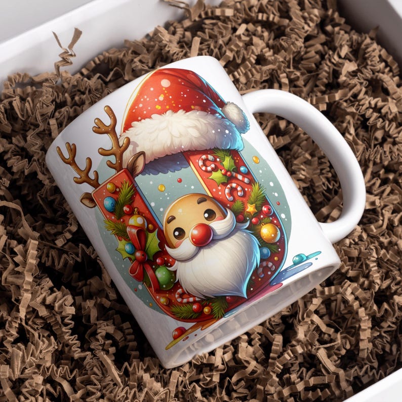 Christmas Mug Designs: Alpha Doodle A-Z Letters, Christmas Gift, Gift For Kid, Son, Daughter, Mom, Dad, Grandma, Grandpa