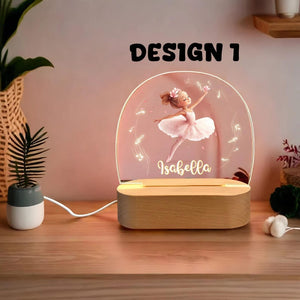 Custom Name Ballerina Night Light Gift for Girls Perfect for Bedroom Decor | Personalized Your Girl Name for Christmas and Birthday Gift
