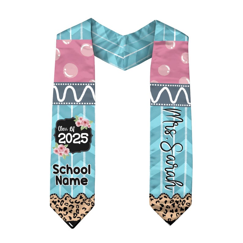 Custom Graduation Stole Class Of 2025, Teacher Graduation Stole 2025, Teacher Stole, Pencil Stole Graduation For Teachers, Sash For Teacher
