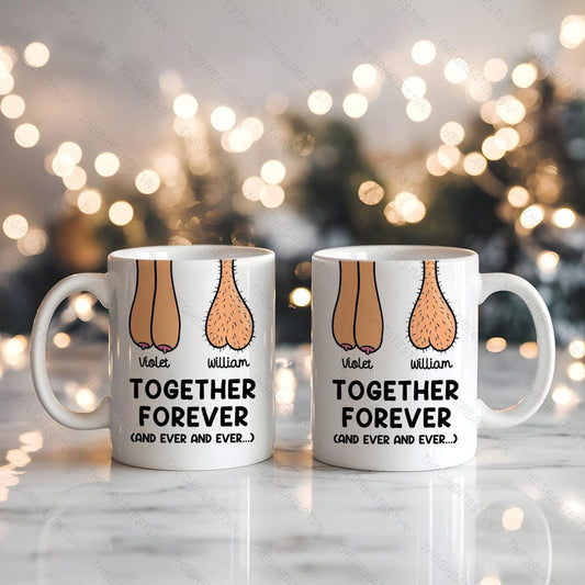 Personalized Together Forever Ceramic Coffee Mug, Funny Couple Gift