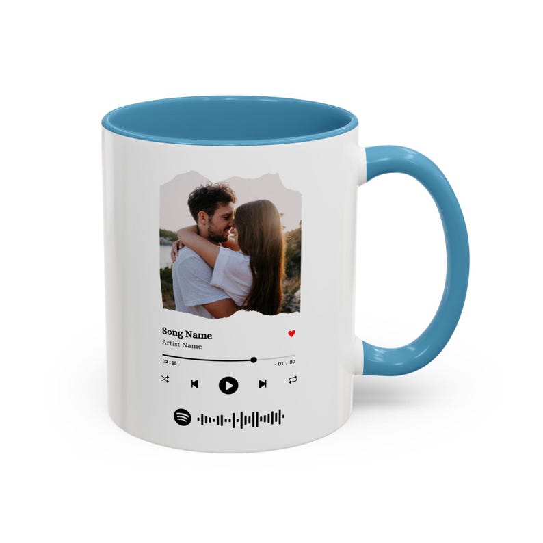 Personalized Romantic Coffee Mug, Customizable Gift for Couples, Custom Song Mug, Anniversary, Special Occasion