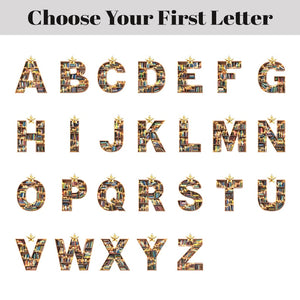 Christmas Booklovers Ornaments Custom Letter Name, Personalized Acrylic Ornament, Christmas Gift for Book Lover Librarian, Book Lover Gifts