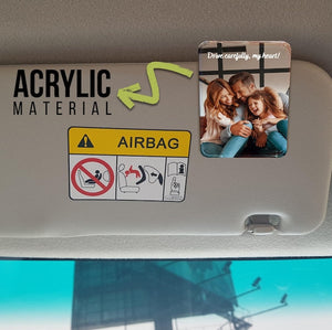 Custom Photo Car Visor Clip, Sun Visor Clip, Personalized Photo Car Decoration, Unique Car Gift for Dad Mom, Father's Day Gifts for Him