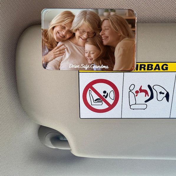Custom Photo Car Visor Clip, Sun Visor Clip, Personalized Photo Car Decoration, Unique Car Gift for Dad Mom, Father's Day Gifts for Him