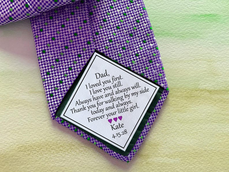 Dad Tie Patch, Photo Wedding Tie Patch, Father of the Groom, Father of the Bride Gift, walking by my side, always your little girl