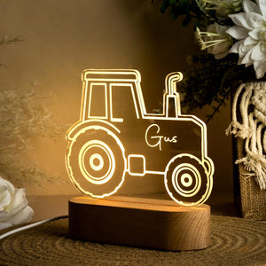 Personalised Tractor Night Light,Digger Light,Tractor Light,Nursery Decor,Children's Night Light,Custom Led Name Light,Gifts for Boys