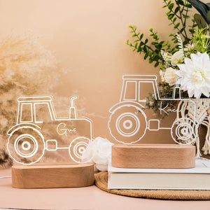 Personalised Tractor Night Light,Digger Light,Tractor Light,Nursery Decor,Children's Night Light,Custom Led Name Light,Gifts for Boys