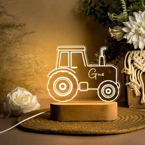 Personalised Tractor Night Light,Digger Light,Tractor Light,Nursery Decor,Children's Night Light,Custom Led Name Light,Gifts for Boys
