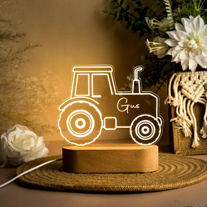 Personalised Tractor Night Light,Digger Light,Tractor Light,Nursery Decor,Children's Night Light,Custom Led Name Light,Gifts for Boys