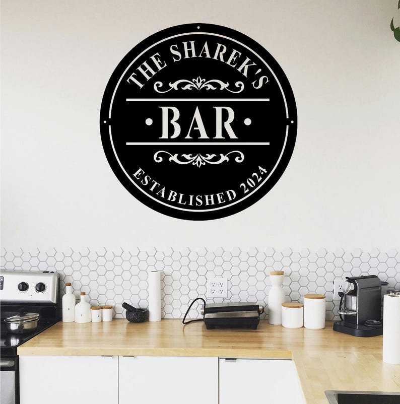 Personalized Metal Bar Wall Sign, Custom Bar Sign, Bar Wall Art Decor,Man Cave Decor,Custom Home Bar Sign,Pub Name Decor,Bar Decor