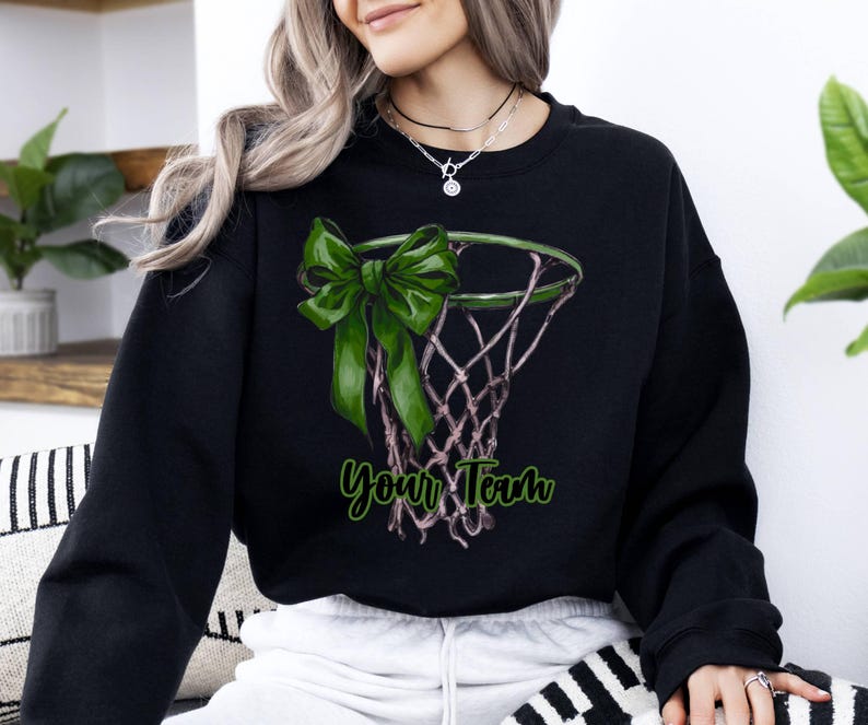 Coquette Basketball Sweatshirt, Basketball Mom Sweatshirt, Basketball Coquette Bow Sweatshirt, Sport Mom Gift,Basketball Lover Gift Game Day