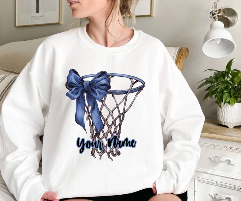Coquette Basketball Sweatshirt, Basketball Mom Sweatshirt, Basketball Coquette Bow Sweatshirt, Sport Mom Gift,Basketball Lover Gift Game Day
