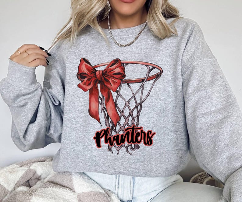 Coquette Basketball Sweatshirt, Basketball Mom Sweatshirt, Basketball Coquette Bow Sweatshirt, Sport Mom Gift,Basketball Lover Gift Game Day