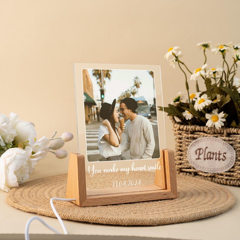 Peronalized Photo Night Light, Custom Photo Collage Frame Lamp, Wedding Gift for Couple, Gift for Mom, Valentines Day Gift, Anniversary Gift