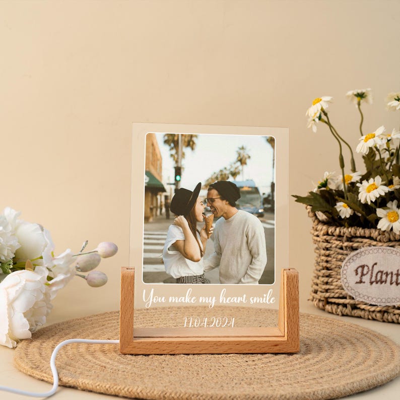 Peronalized Photo Night Light, Custom Photo Collage Frame Lamp, Wedding Gift for Couple, Gift for Mom, Valentines Day Gift, Anniversary Gift