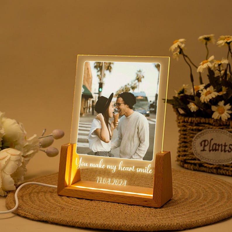 Peronalized Photo Night Light, Custom Photo Collage Frame Lamp, Wedding Gift for Couple, Gift for Mom, Valentines Day Gift, Anniversary Gift