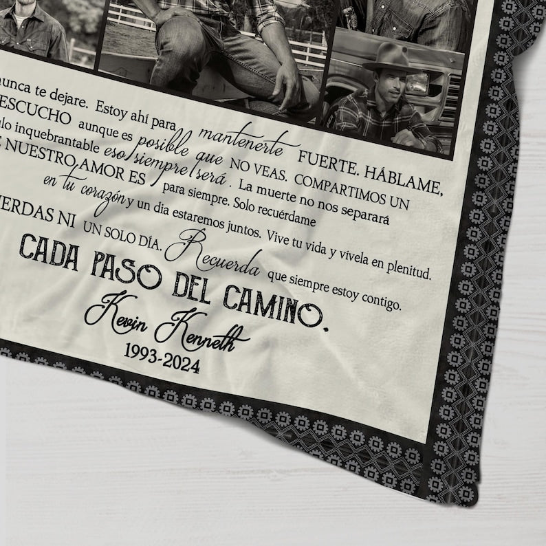 Personalized I Never Left You Spanish Memorial Blanket Gift, Nunca Te DeJ Blanket, Loss Of Husband Gift, Bereavement Gift Loss Of Husband