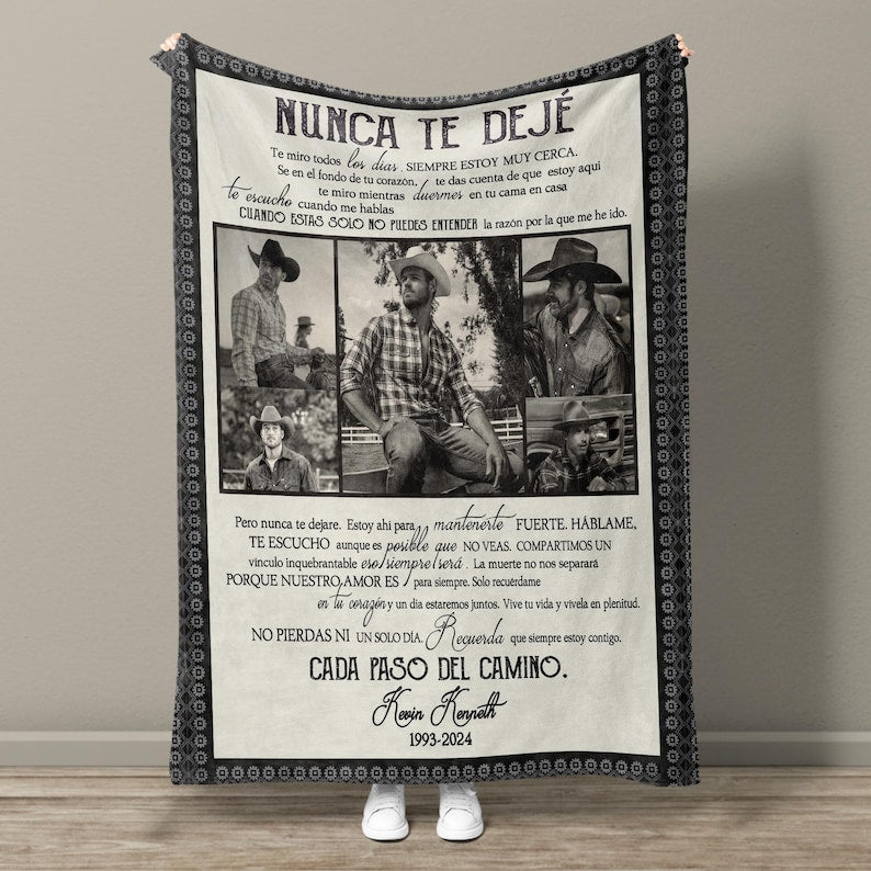 Personalized I Never Left You Spanish Memorial Blanket Gift, Nunca Te DeJ Blanket, Loss Of Husband Gift, Bereavement Gift Loss Of Husband
