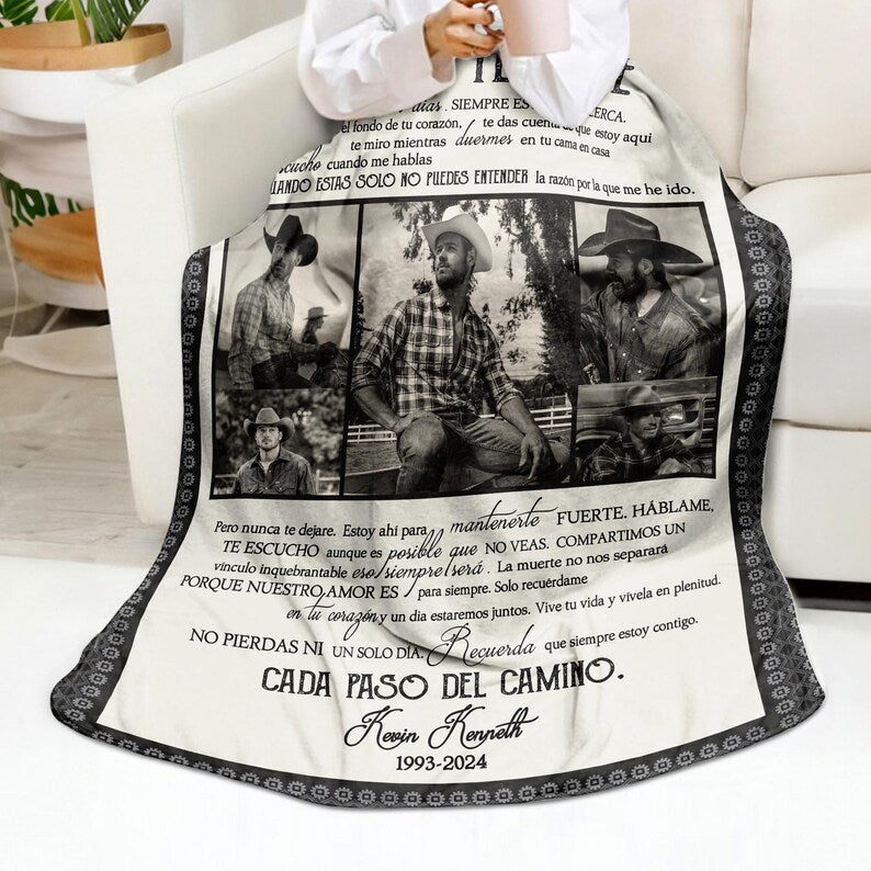 Personalized I Never Left You Spanish Memorial Blanket Gift, Nunca Te DeJ Blanket, Loss Of Husband Gift, Bereavement Gift Loss Of Husband