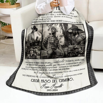 Personalized I Never Left You Spanish Memorial Blanket Gift, Nunca Te DeJ Blanket, Loss Of Husband Gift, Bereavement Gift Loss Of Husband