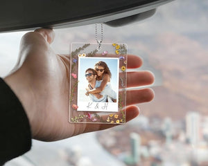 Personalized Photo Car Ornament, Custom Photo Couple Car Ornament, Valentine's Gift for Him, Boyfriend, Husband, Anniversary Gift for Couple