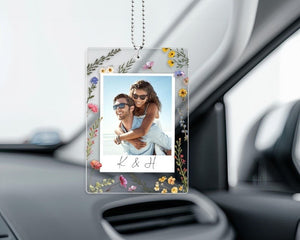 Personalized Photo Car Ornament, Custom Photo Couple Car Ornament, Valentine's Gift for Him, Boyfriend, Husband, Anniversary Gift for Couple