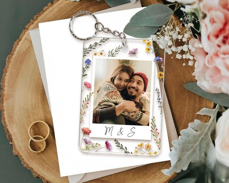 Custom Couple Photo Keychain, Couple Picture Keychain, Valentine's Gift For Boyfriend Girlfriend, Anniversary Gifts Keychain, Gift For Her