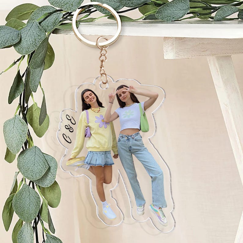 Personalized Besties Keychain, Custom Besties Photo Keychain, Birthday Gift For Besties, Galentine Gift For Best Friends, Soul Sister Gift