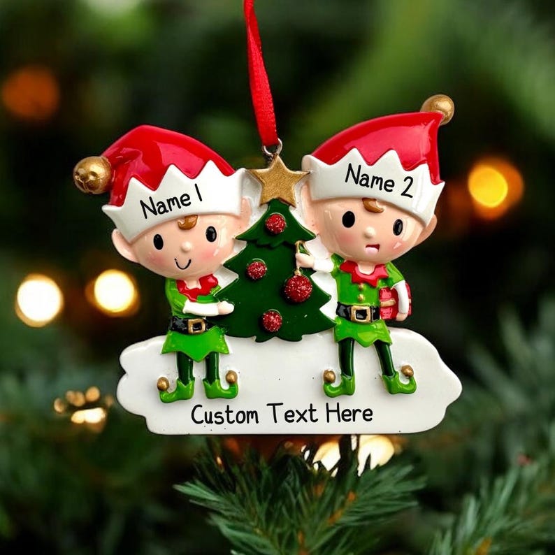 Personalised Couples Christmas Ornament - Bauble - Engaged - Married - First Christmas Together Gift - boyfriend girlfriend partner