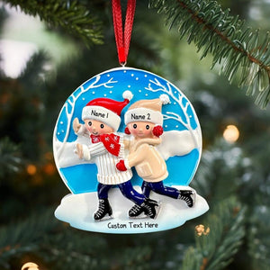 Personalised Couples Christmas Ornament - Bauble - Engaged - Married - First Christmas Together Gift - boyfriend girlfriend partner