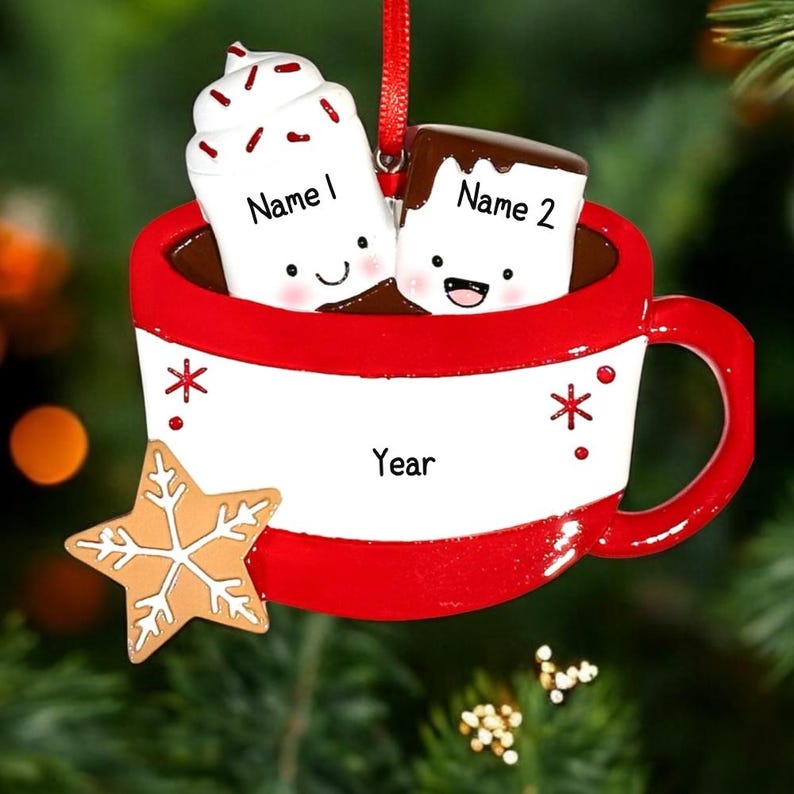 Personalised Couples Christmas Ornament - Bauble - Engaged - Married - First Christmas Together Gift - boyfriend girlfriend partner