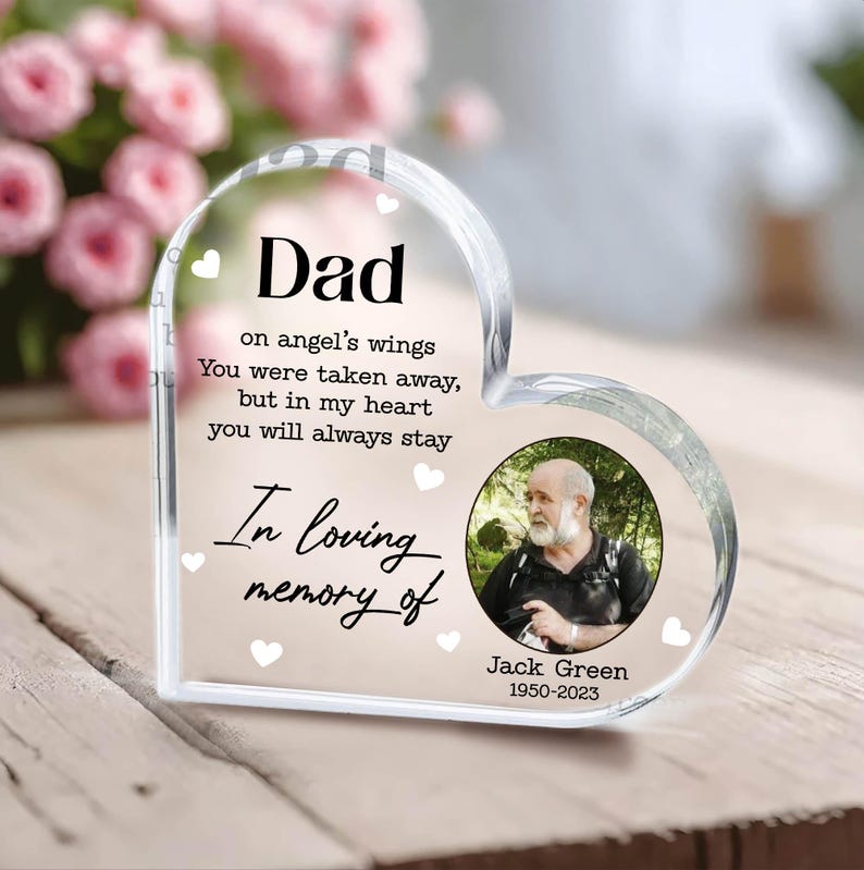 Personalized Mother Father Picture Frame Memorial Gift, Custom Acrylic Plaque, In Loving Memory Condolence Remembrance Loss Sympathy Gift