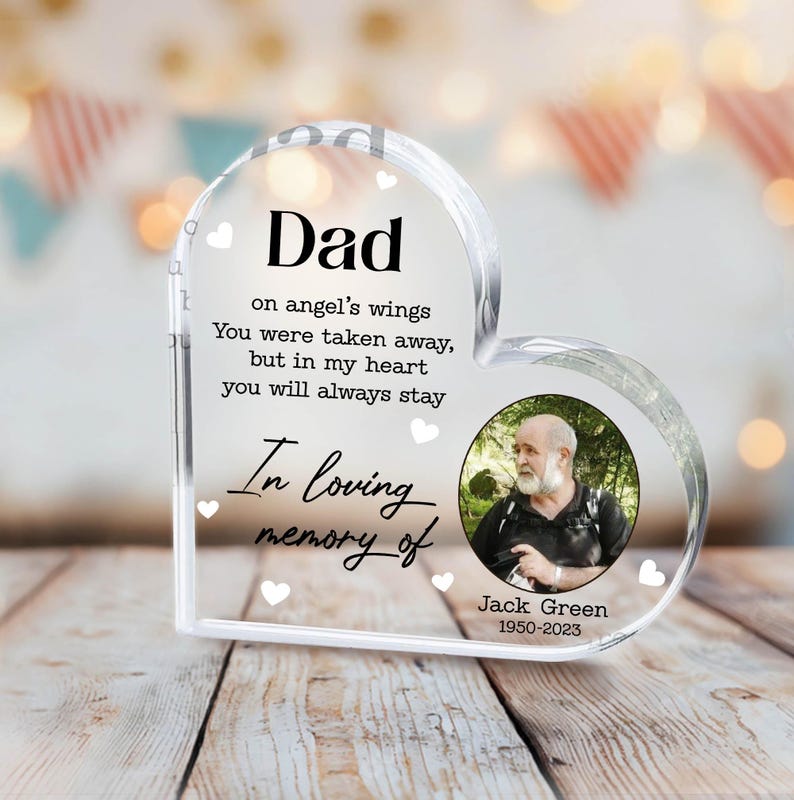 Personalized Mother Father Picture Frame Memorial Gift, Custom Acrylic Plaque, In Loving Memory Condolence Remembrance Loss Sympathy Gift