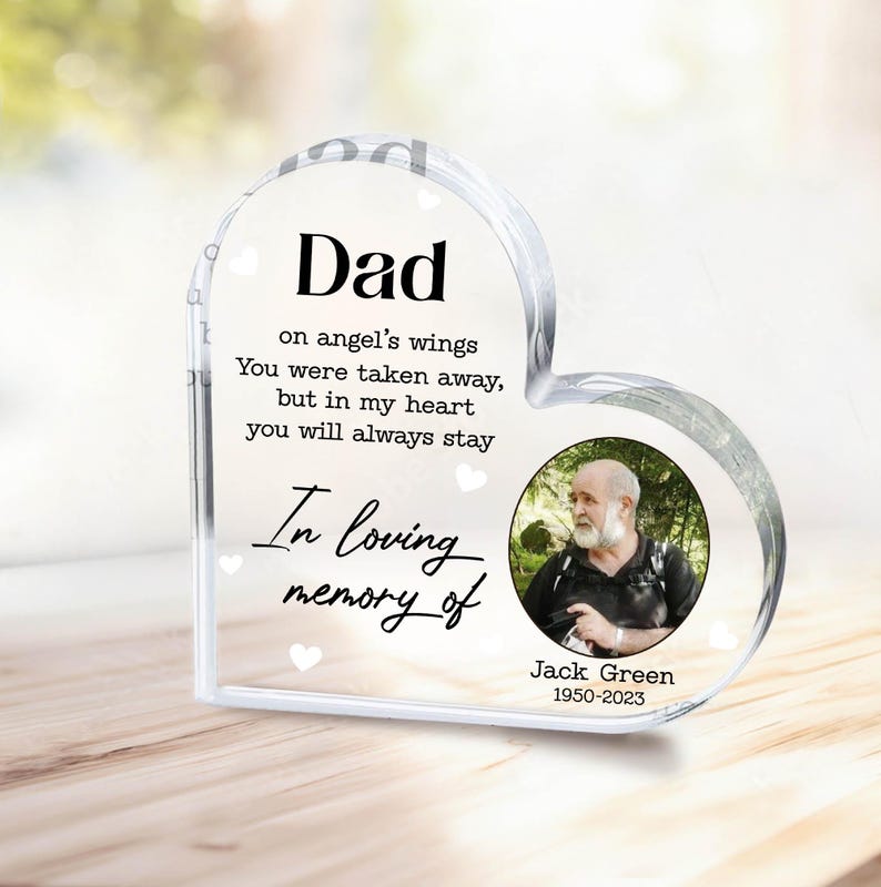 Personalized Mother Father Picture Frame Memorial Gift, Custom Acrylic Plaque, In Loving Memory Condolence Remembrance Loss Sympathy Gift