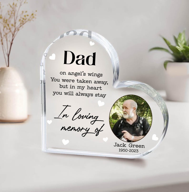 Personalized Mother Father Picture Frame Memorial Gift, Custom Acrylic Plaque, In Loving Memory Condolence Remembrance Loss Sympathy Gift
