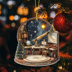 Personalized Name Dreamy Astronomy Observatory 2D Flat Acrylic Ornament, Space Lover Ornament, Gift for Astronomy Lovers