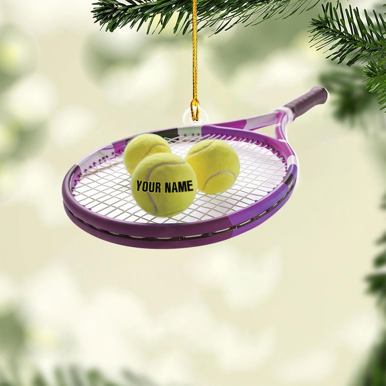 Custom Tennis Christmas Ornament, Tennis Ornament, 2025 Tennis Ball Ornament, Personalized Ornament, Tennis Mom Gift Idea, Tennis Coach Gift