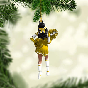 Custom Cheerleader Ornament, Personalized Cheerleading Pom pom Girl Christmas Ornaments, Blue Cheerleader Ornament,Customized Xmas Gift 2025