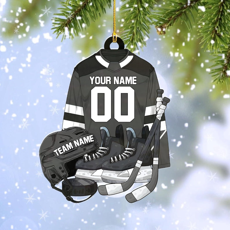 Custom Hockey Outfit Christmas Ornament 2025,Hockey Players Keepsake,Hockey Lovers Ornament,Gift For Hockey Player, Hockey Shoes Ornament