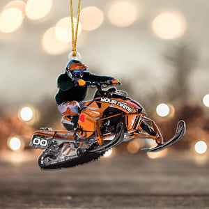 Custom Snowmobile Christmas Ornament, Snow Mobile Rider Ornament, Snowmobile 2025 Ornament, Outdoor Sport Ornament, Acrylic/Wooden Ornament