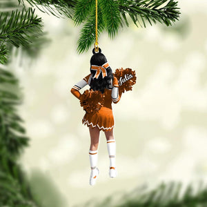 Custom Cheerleader Ornament, Personalized Cheerleading Pom pom Girl Christmas Ornaments, Blue Cheerleader Ornament,Customized Xmas Gift 2025