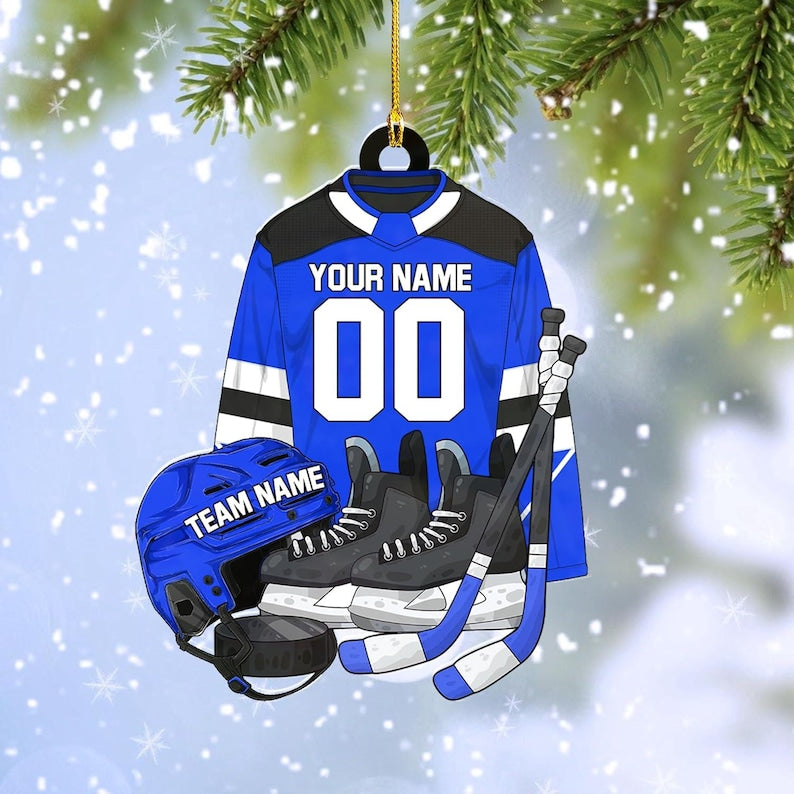Custom Hockey Outfit Christmas Ornament 2025,Hockey Players Keepsake,Hockey Lovers Ornament,Gift For Hockey Player, Hockey Shoes Ornament