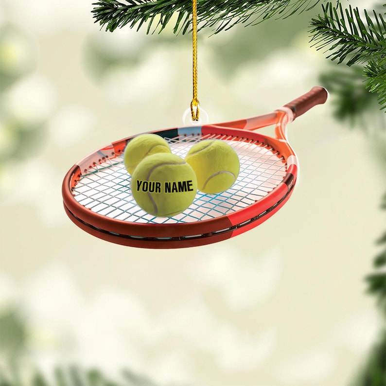 Custom Tennis Christmas Ornament, Tennis Ornament, 2025 Tennis Ball Ornament, Personalized Ornament, Tennis Mom Gift Idea, Tennis Coach Gift