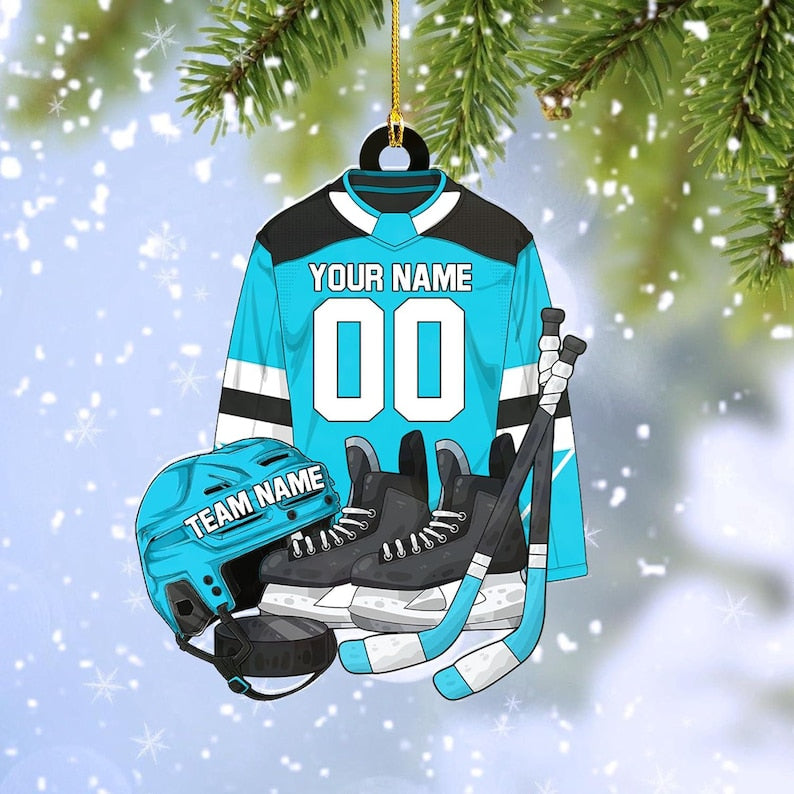 Custom Hockey Outfit Christmas Ornament 2025,Hockey Players Keepsake,Hockey Lovers Ornament,Gift For Hockey Player, Hockey Shoes Ornament