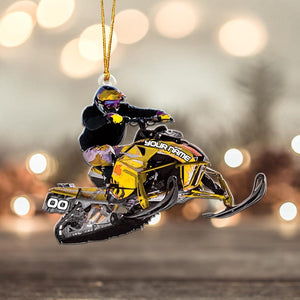 Custom Snowmobile Christmas Ornament, Snow Mobile Rider Ornament, Snowmobile 2025 Ornament, Outdoor Sport Ornament, Acrylic/Wooden Ornament