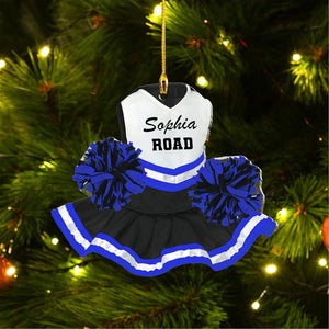 Custom Cheerleader Ornament, Personalized Cheerleading Pom pom Girl Christmas Ornaments, Blue Cheerleader Ornament,Customized Xmas Gift 2025